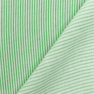 1 YD PC-Fresh Green-White Stripe Printed Cotton Lawn Woven Fabric