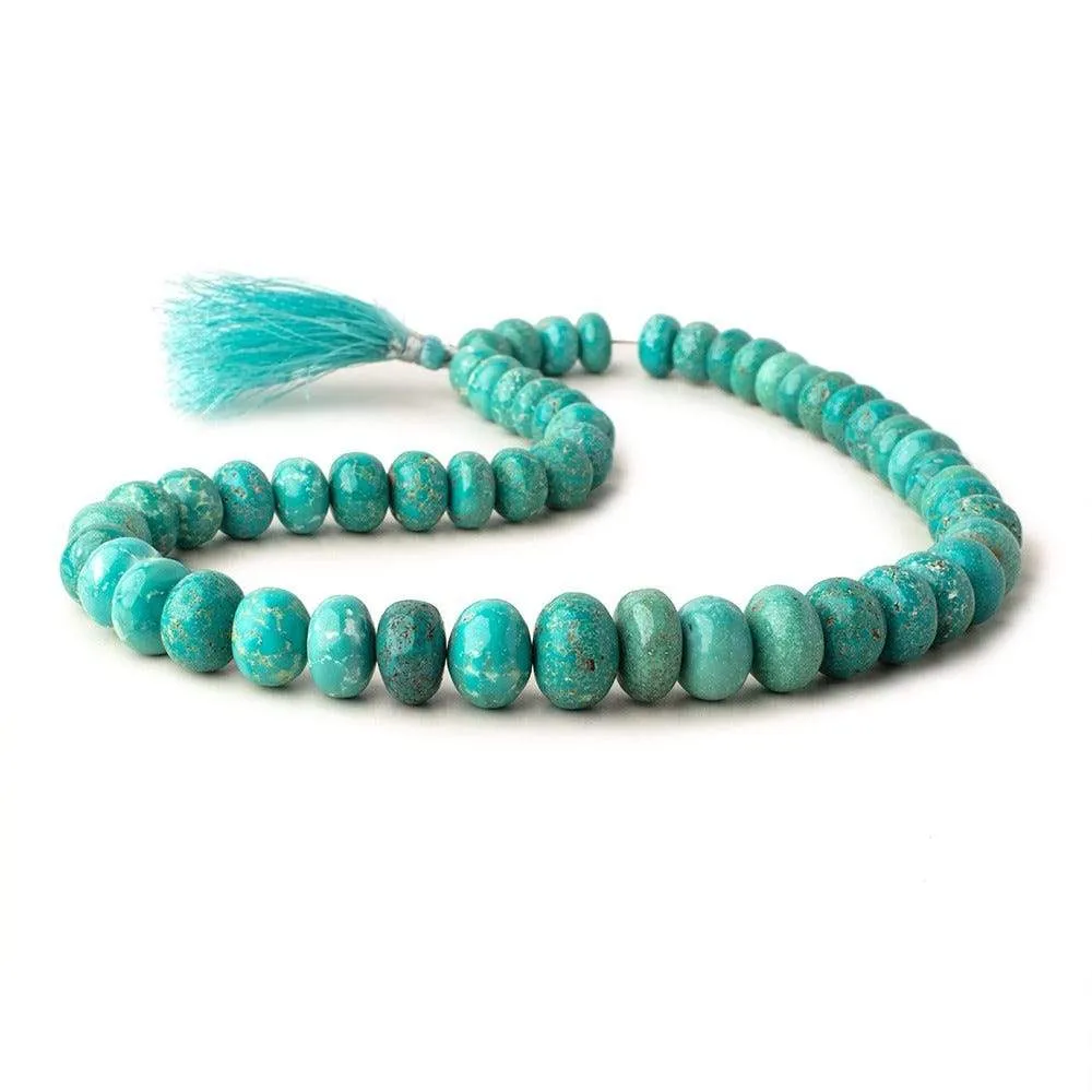 10-15.5mm Turquoise Plain Rondelle Beads 18 inch 58 pieces