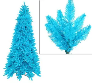 10' Pre-Lit Slim Sky Blue Ashley Spruce Christmas Tree - Clear & Blue Lights