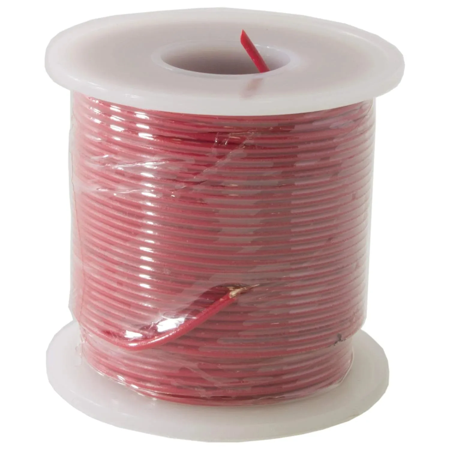 100 Feet Red 22 Gauge Solid Hook-Up Wire, Tinned Copper, PVC Insulation (Shade May Vary), 300 Volts