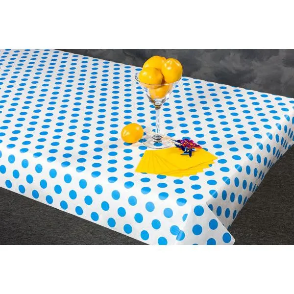 100 foot Blue Polka Dot Paper Table Cover