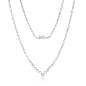 10ct White Gold 3 Carat Diamond On 45cm Chain