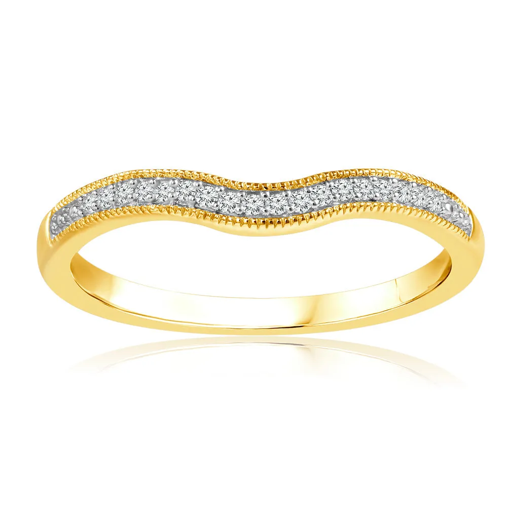 10ct Yellow Gold 0.05 Carat Diamond Claw Ring