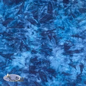 115" Batik Cotton - Hand Dyed - Copen Blue  [ 1/2 YARD CUT ONLY ]