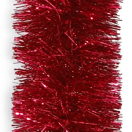 15' Super Plush Red Tinsel Christmas Garland