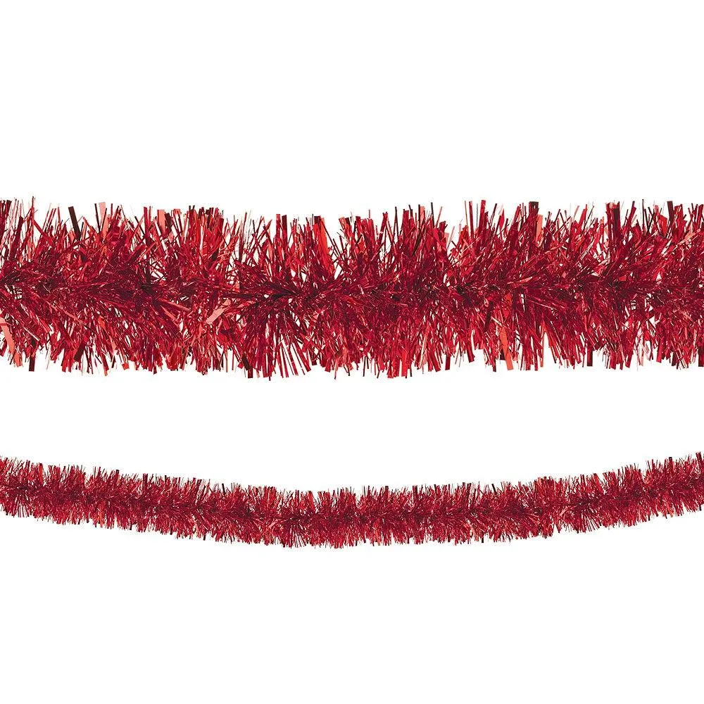 15' Super Plush Red Tinsel Christmas Garland