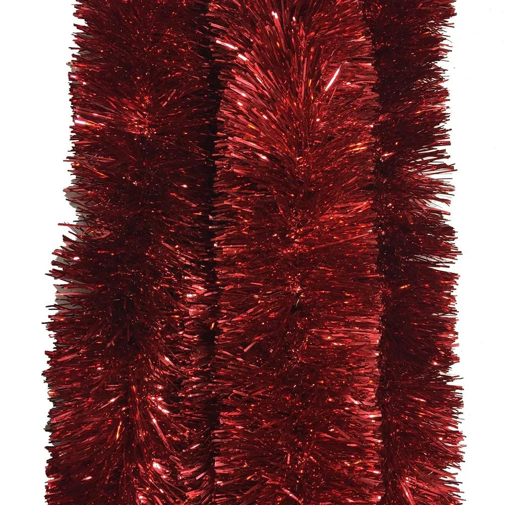 15' Super Plush Red Tinsel Christmas Garland