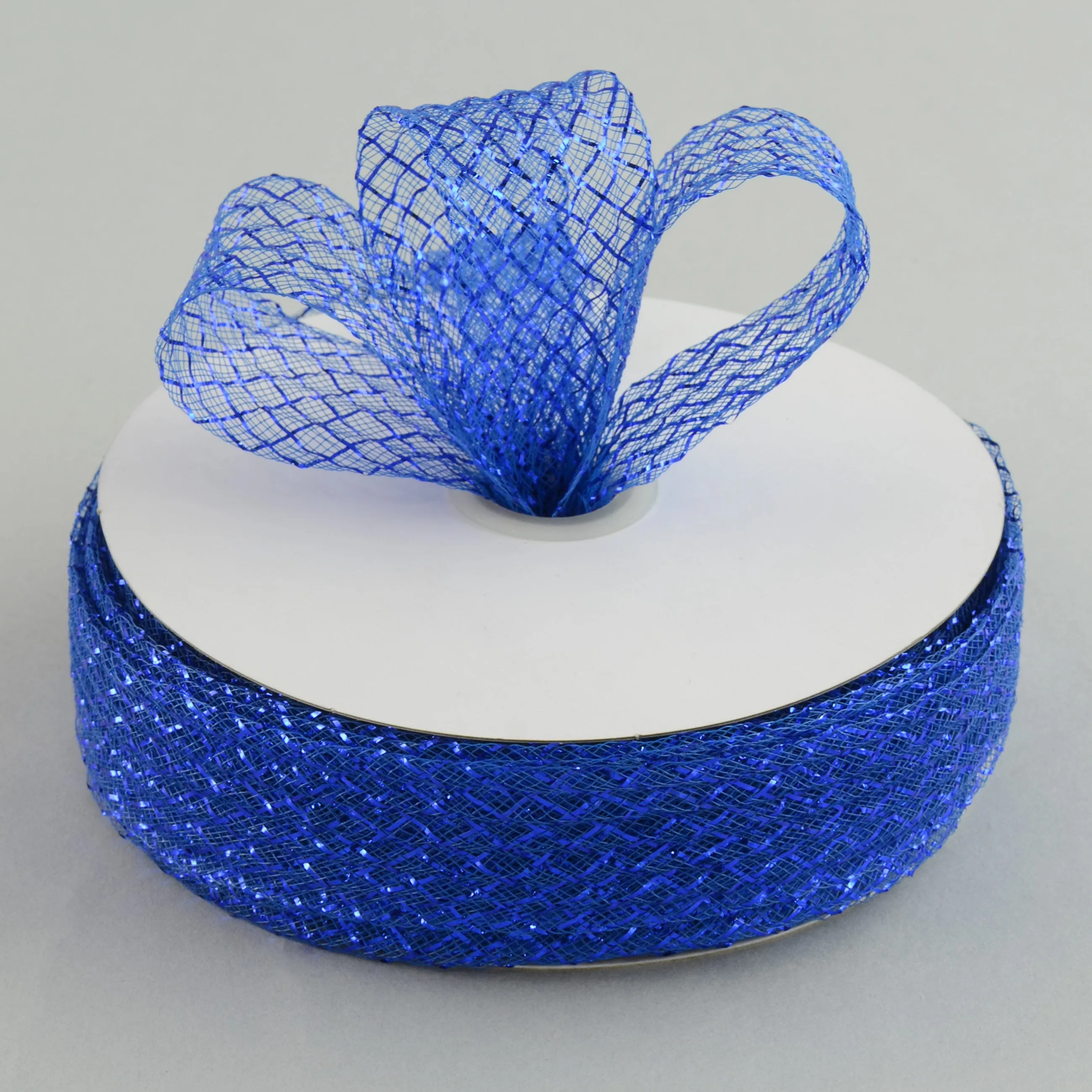 1.5" Deco Flex Mesh Ribbon: Metallic Royal Blue (30 Yards)