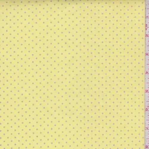 2 YD PC-Lemon Yellow Pin Dot Cotton Shirting Fabric