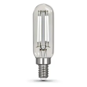 3.3W (40W Replacement) Daylight (5000K) T6 Tubular E12 Base Clear Filament LED Bulb (4-Pack)