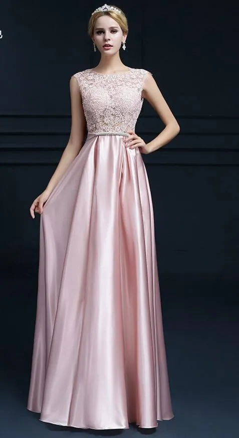 A-line Chiffon Lace Wedding Party Dress