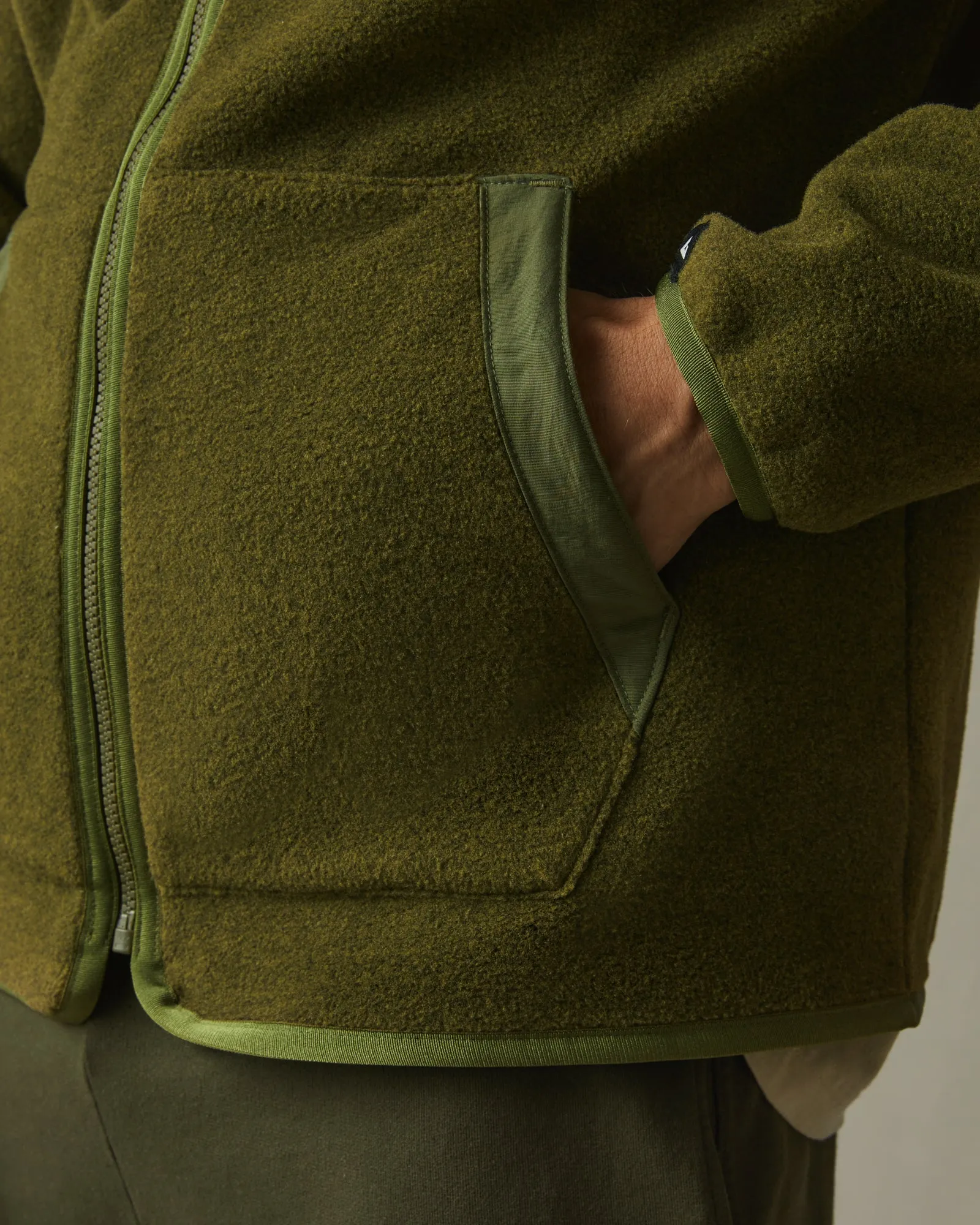 Active Fleece Full Zip - Moss