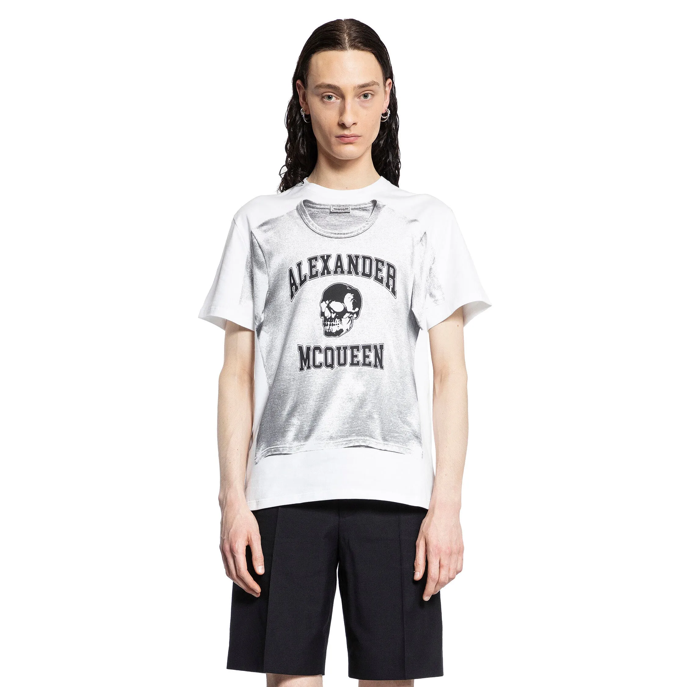 ALEXANDER MCQUEEN MAN WHITE T-SHIRTS & TANK TOPS