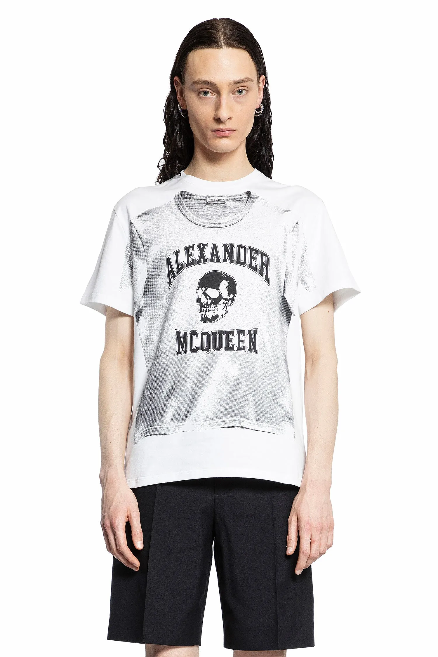 ALEXANDER MCQUEEN MAN WHITE T-SHIRTS & TANK TOPS