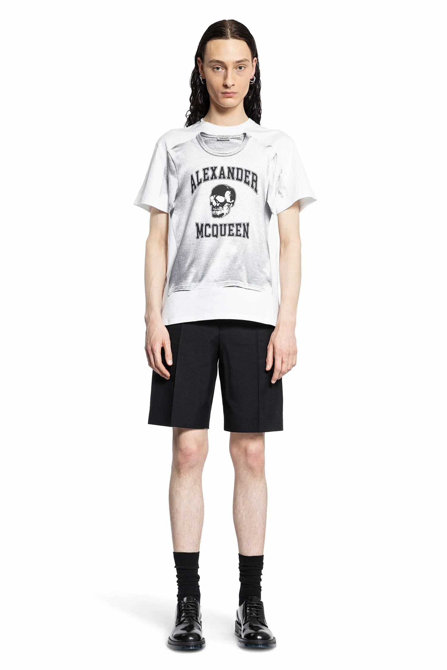 ALEXANDER MCQUEEN MAN WHITE T-SHIRTS & TANK TOPS