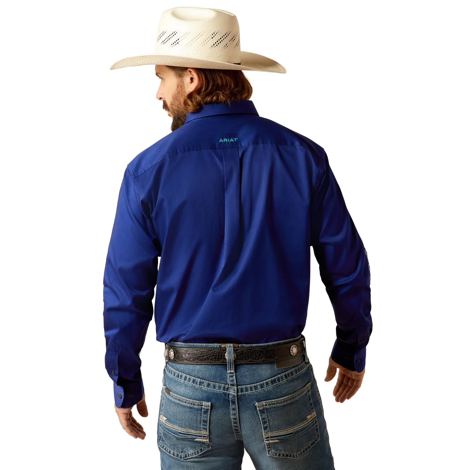 Ariat Men's Team Logo Twill Classic Fit Long Sleeve Shirt - Royal Blue