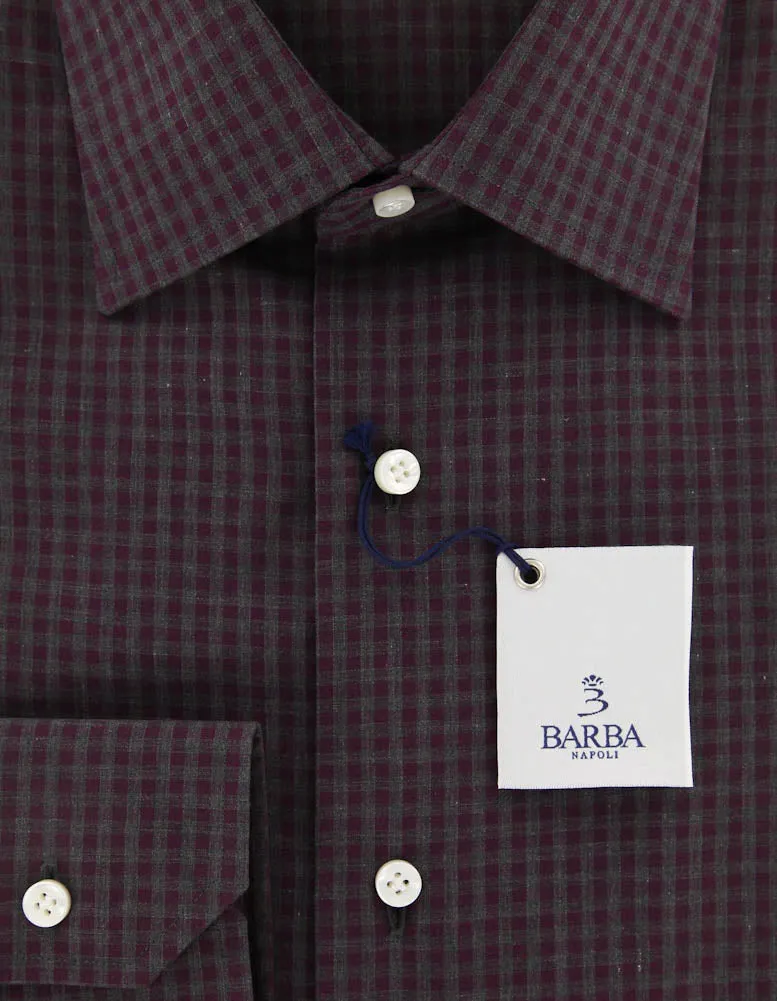 Barba Napoli Burgundy Red Shirt - Slim - 15.5 US / 39 EU