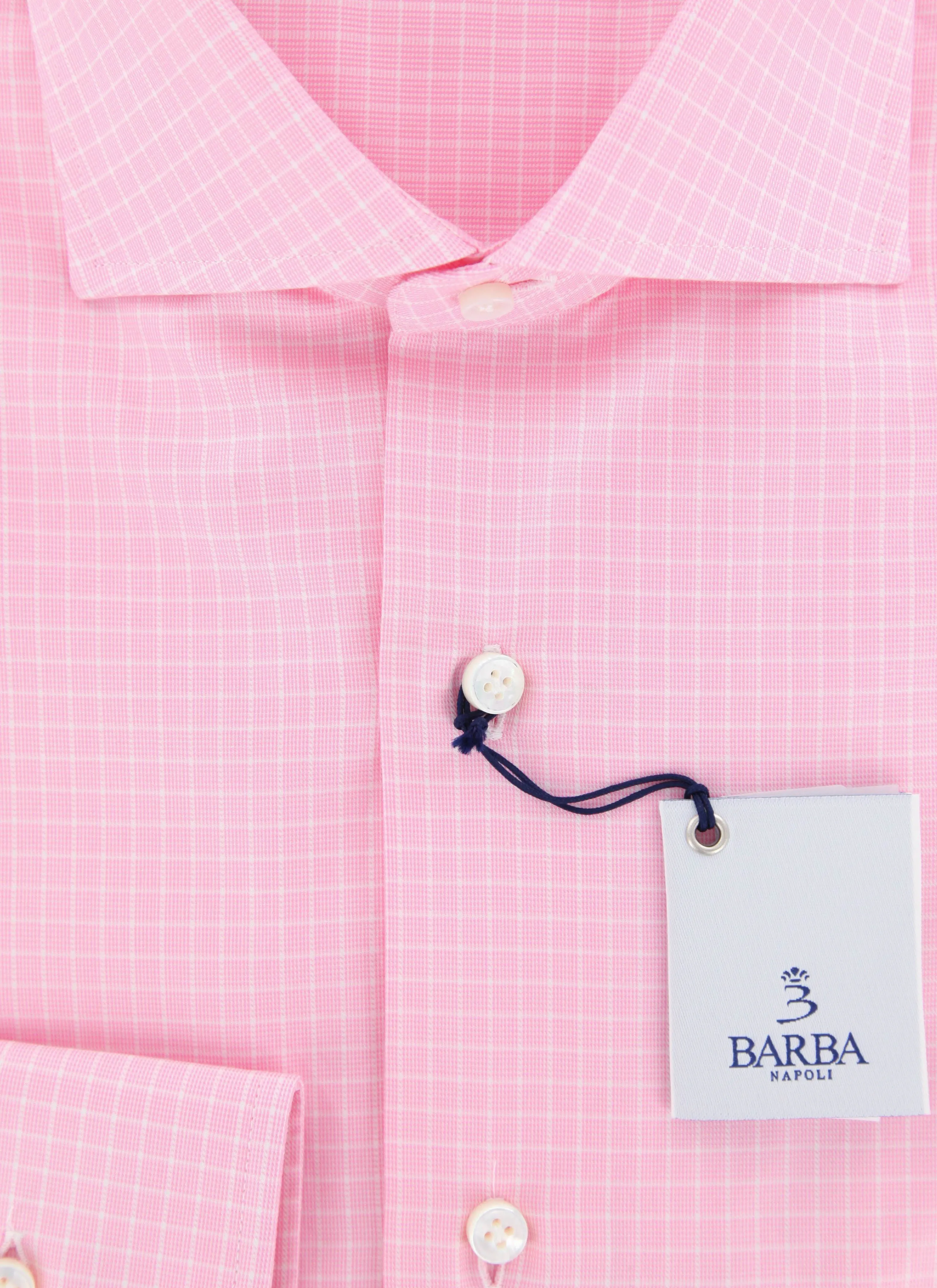 Barba Napoli Pink Shirt - 16.5 US / 42 EU