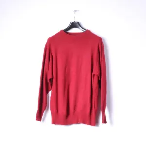 Barbour Mens L Jumper Red Pure New Wool Crew Neck Classic Sweater