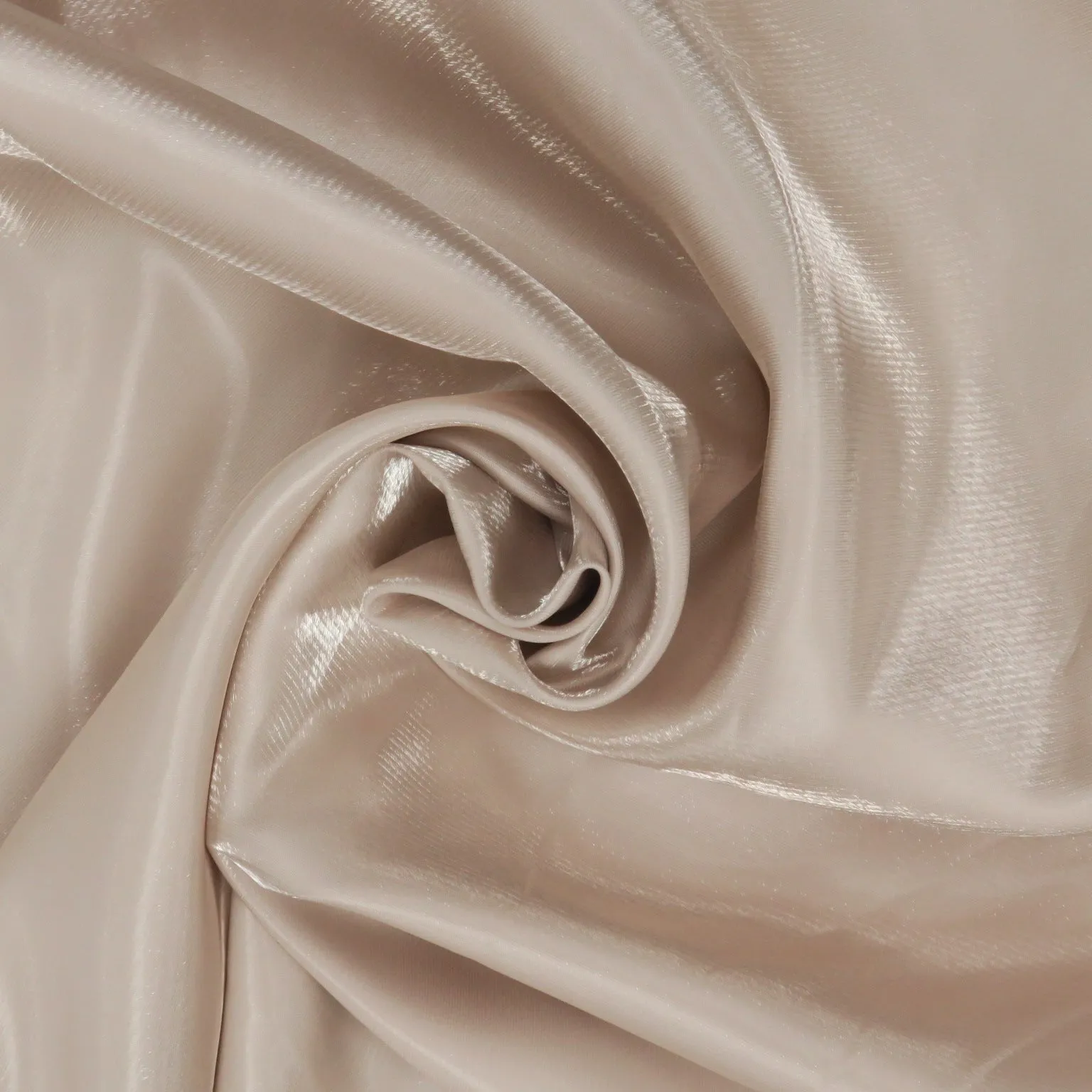 Beige Solid Crystal Mikado Fabric