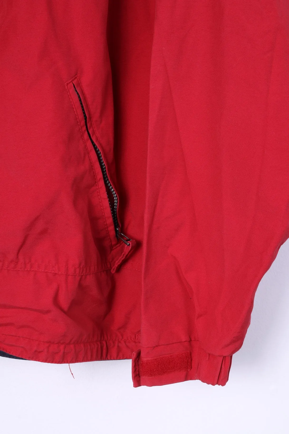 Bison Men M Jacket Red Cotton Nylon Blend Lightweight Casual Zip Up Top