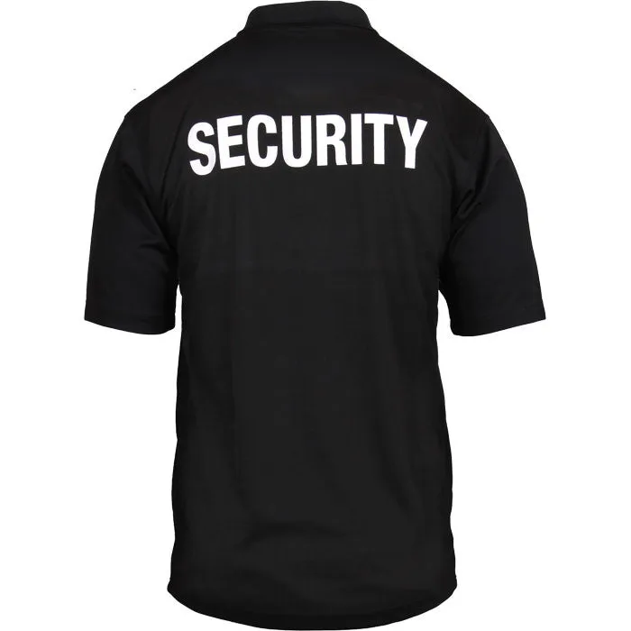 Black - Moisture Wicking Polo Security Shirt With Badge