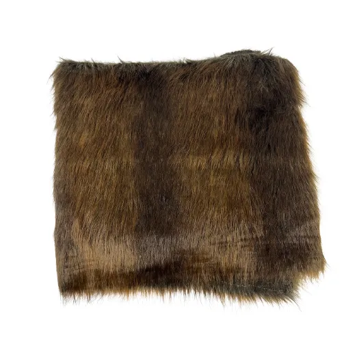 Brown | Caramel Striped Wolf Faux Fur Fabric