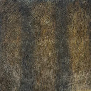 Brown | Caramel Striped Wolf Faux Fur Fabric