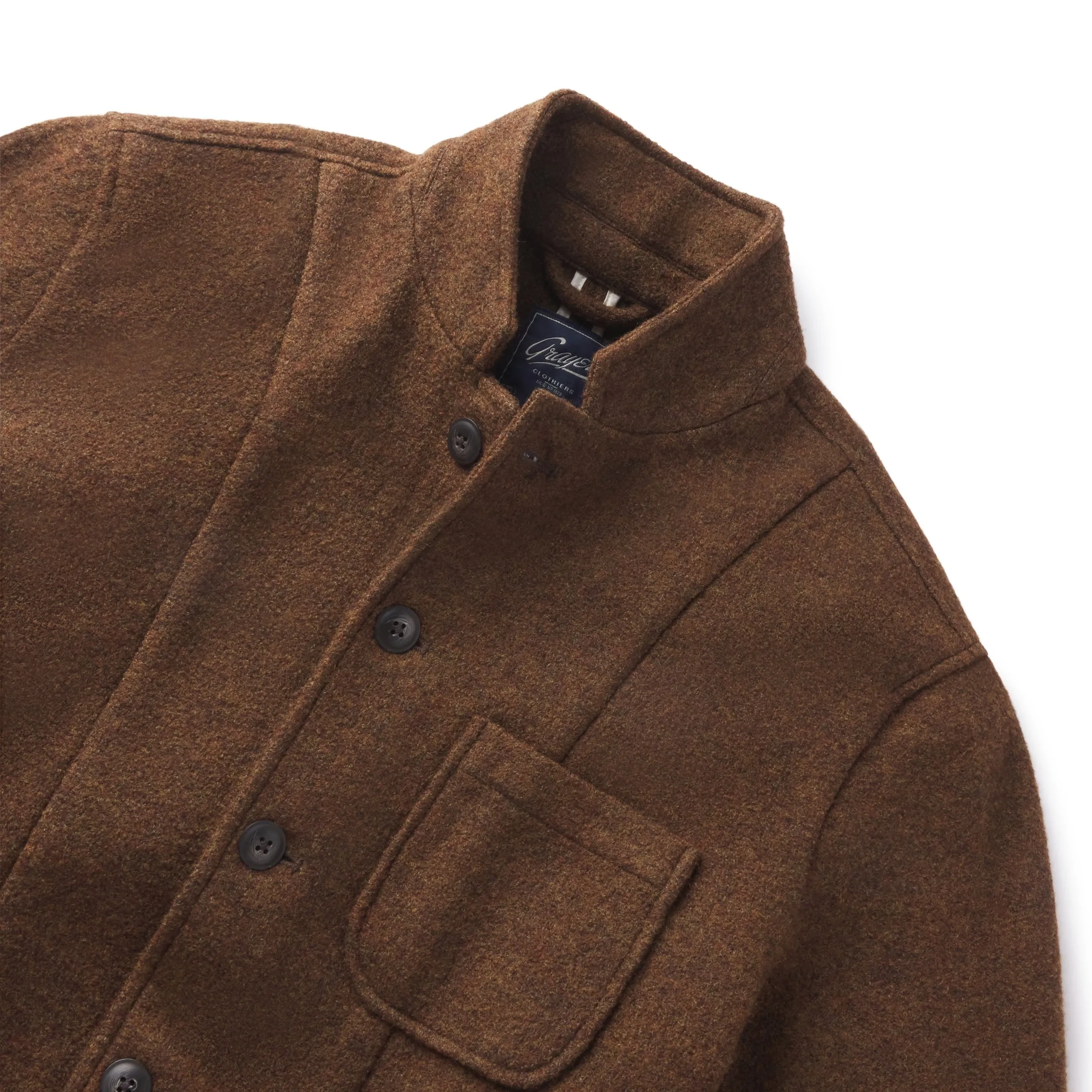 Tweedy Brown Wool Knitted Blazer by Burnham - Stylish & Cozy