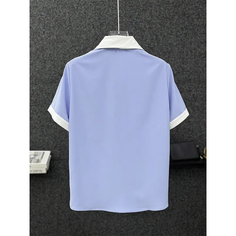 Casual Contrast Tie T-shirt