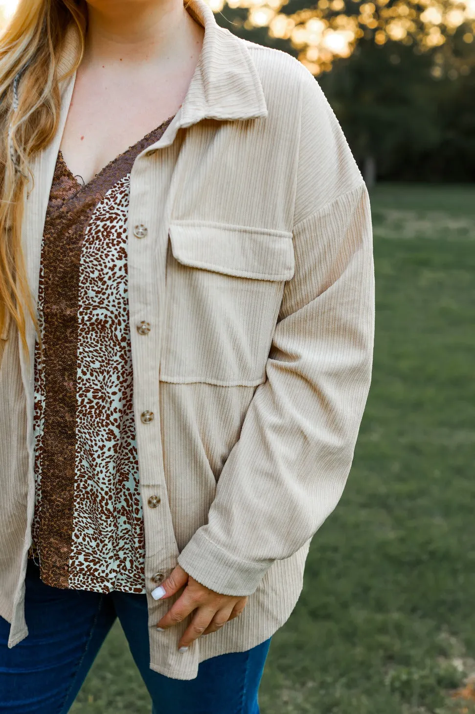 Casual Magic Shacket in Beige