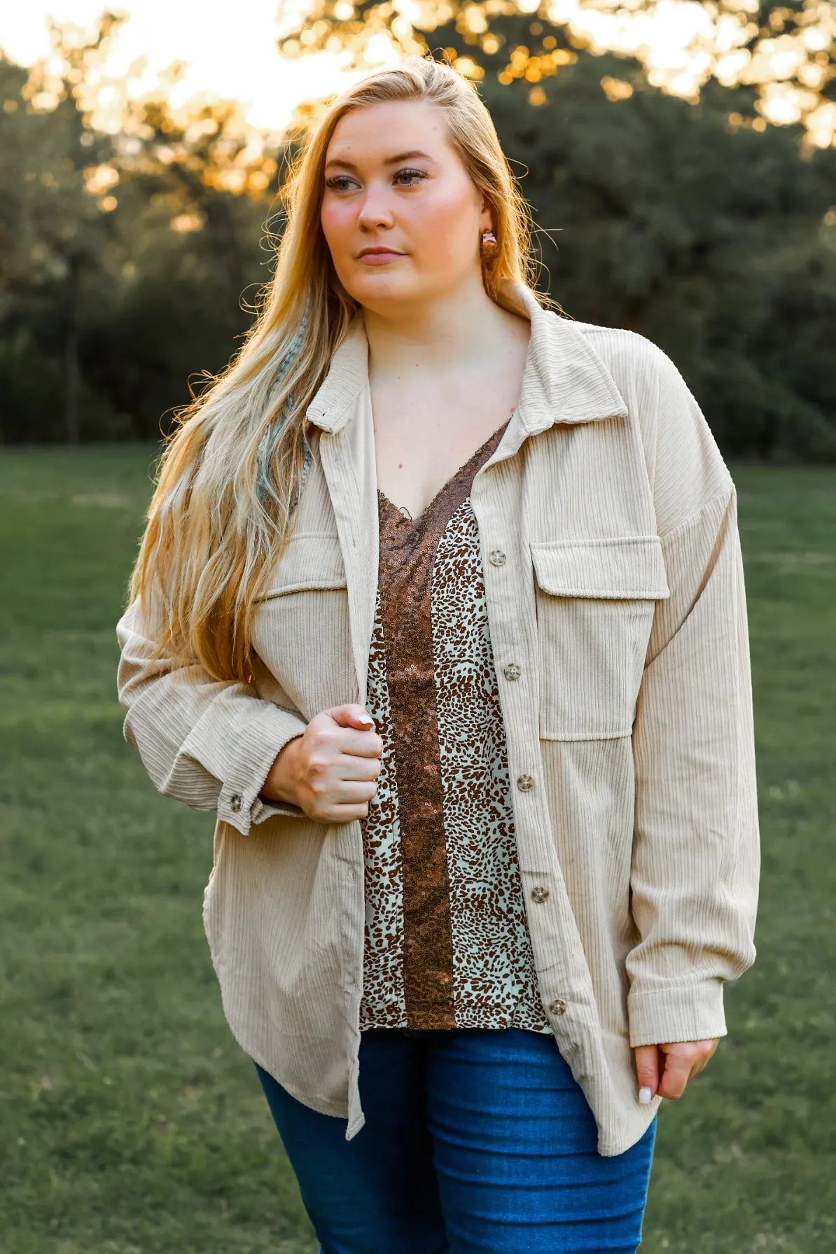 Casual Magic Shacket in Beige