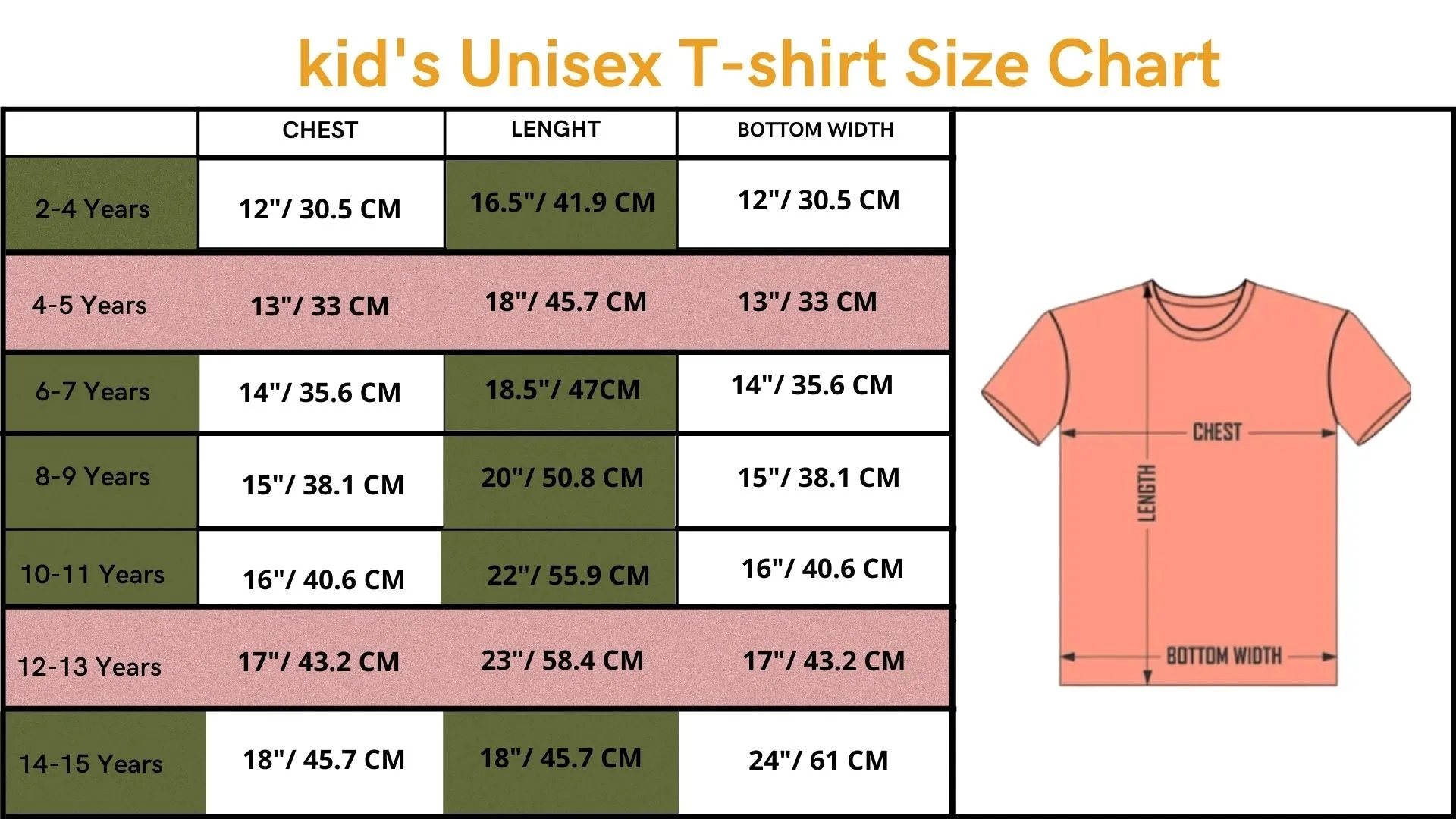 Children's Colorful T-Shirts in 100% Cotton