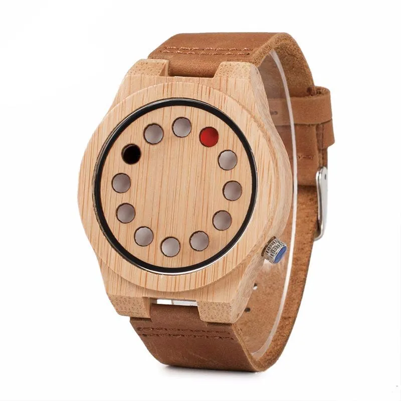 Circle Spots Casual Wood Watch