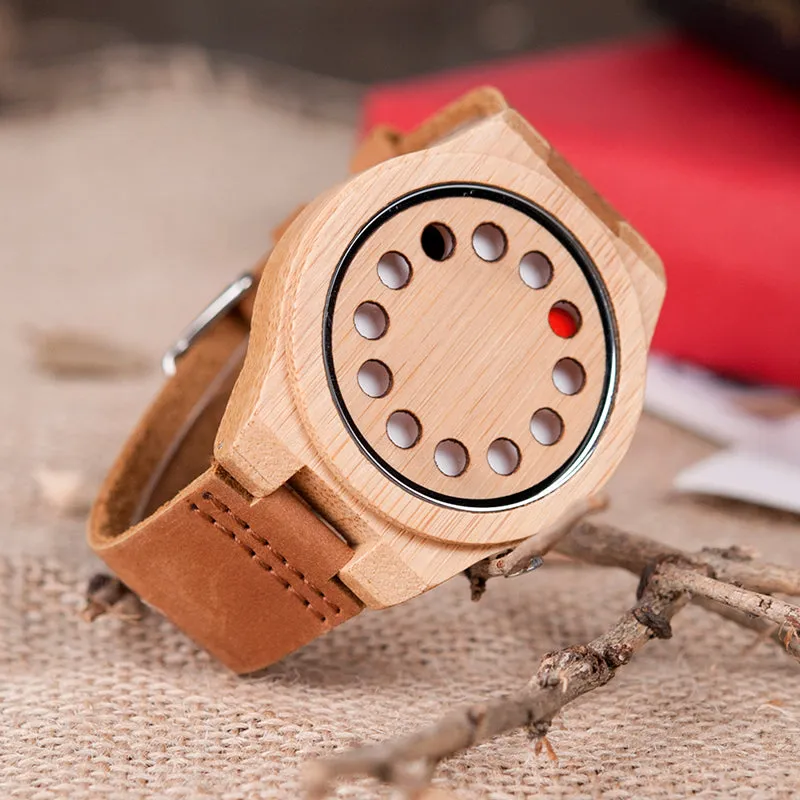 Circle Spots Casual Wood Watch