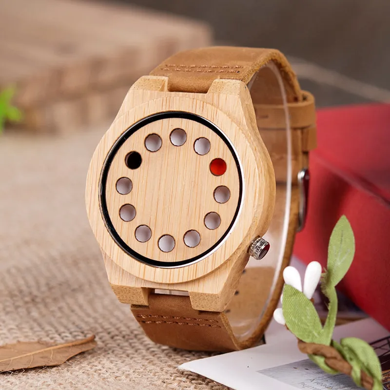 Circle Spots Casual Wood Watch