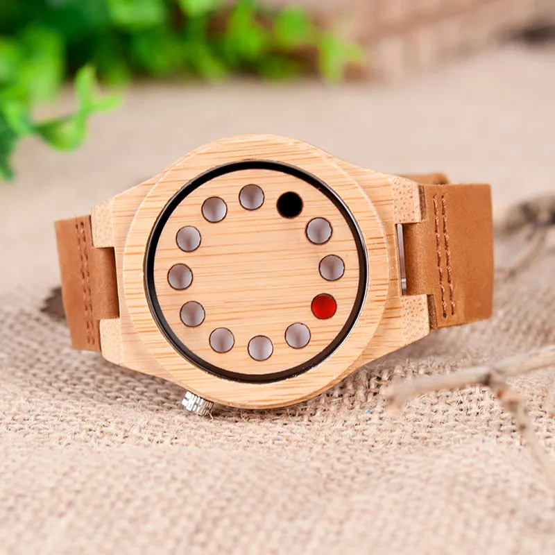 Circle Spots Casual Wood Watch