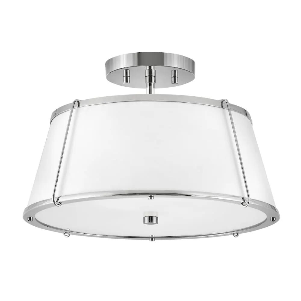 Clark Semi-Flush Mount - Polished Nickel