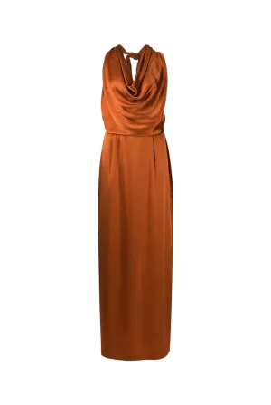 Convertible Halter-Neck Silk Dress