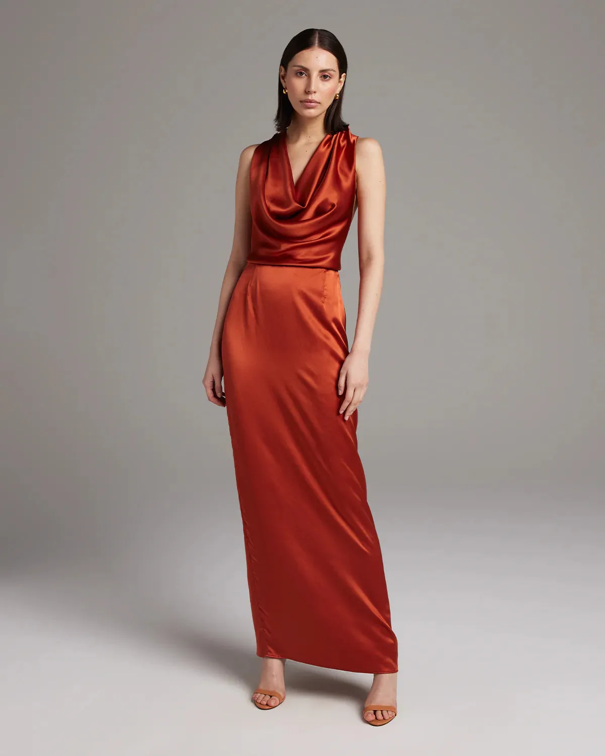 Convertible Halter-Neck Silk Dress