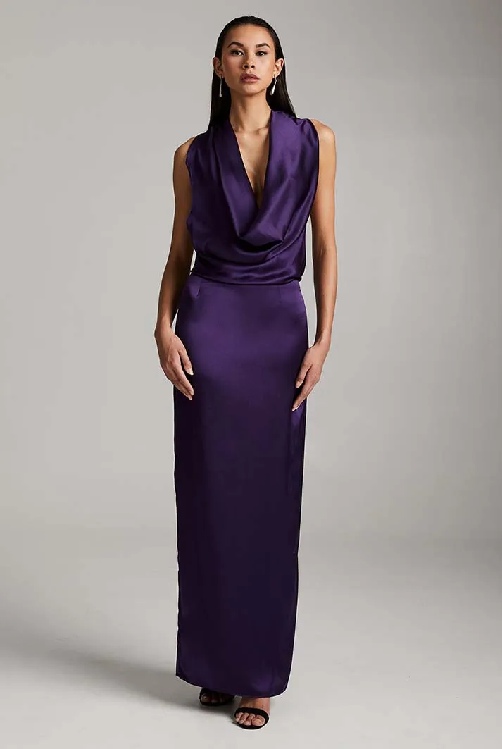 Convertible Halter-Neck Silk Dress