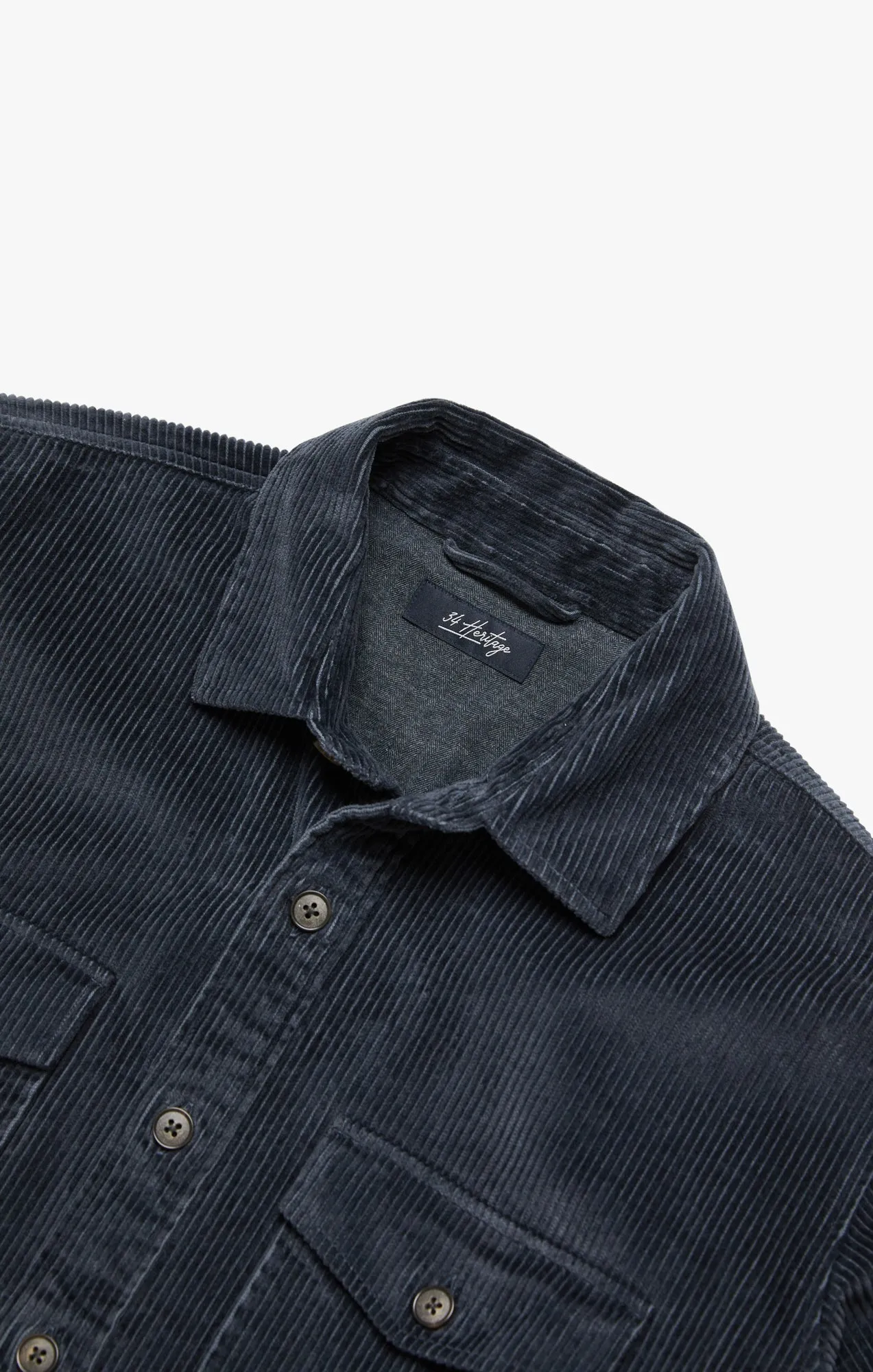 Corduroy Overshirt In Charcoal