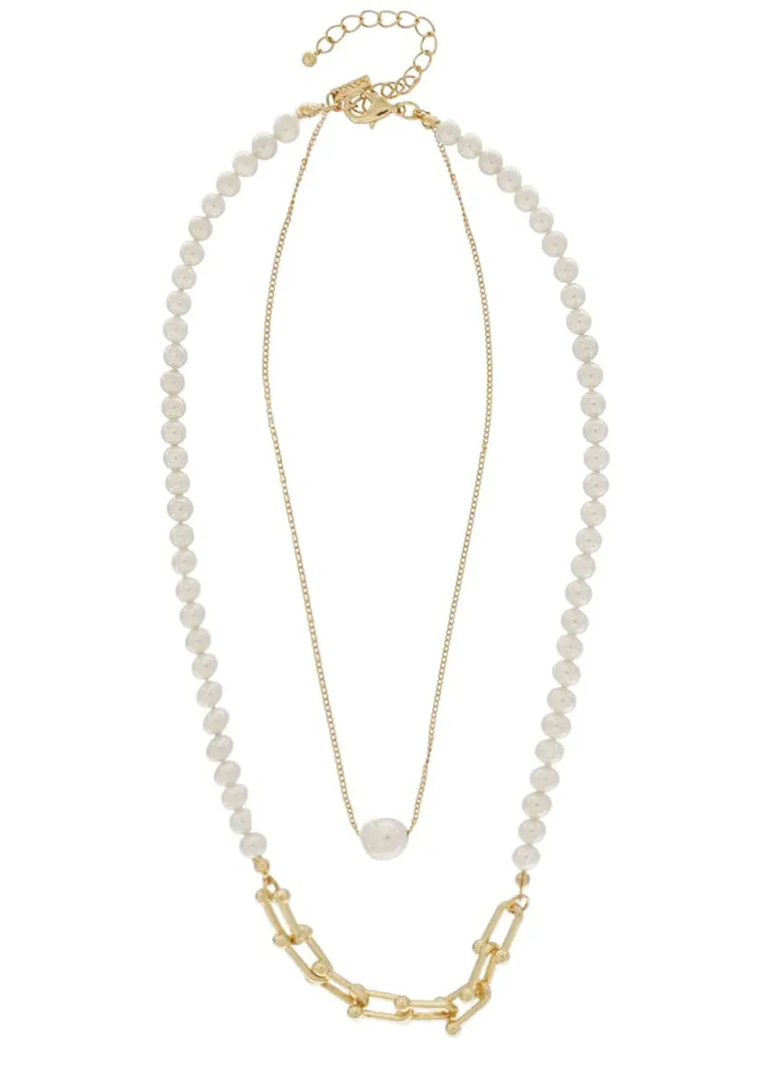 Double Pearl Necklace