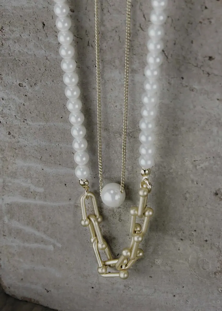 Double Pearl Necklace