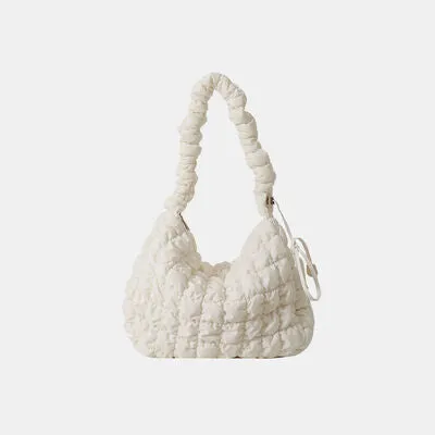 Drawstring Adjustable Strap Quilted Shoulder Bag