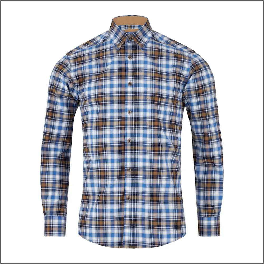 Drifter Ivano Tan, Blue Check Shirt^