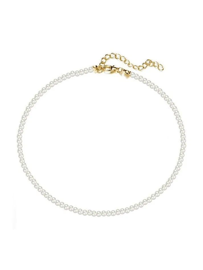 Faux Pearl Choker Necklace