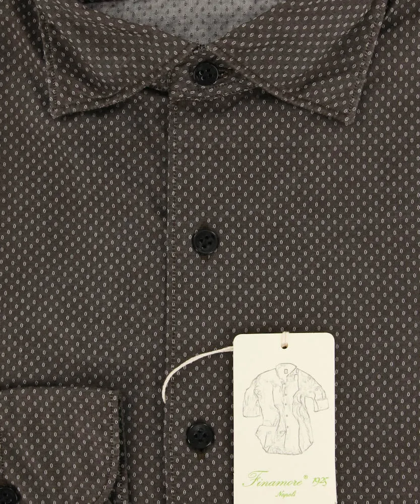 Finamore Napoli Brown Shirt - Extra Slim - S US / S EU