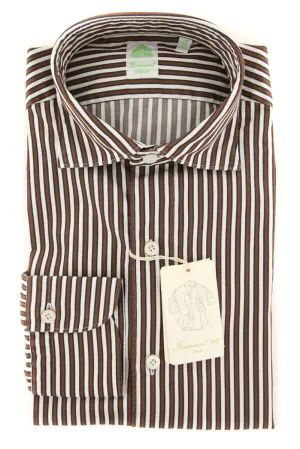 Finamore Napoli Brown Shirt - Extra Slim