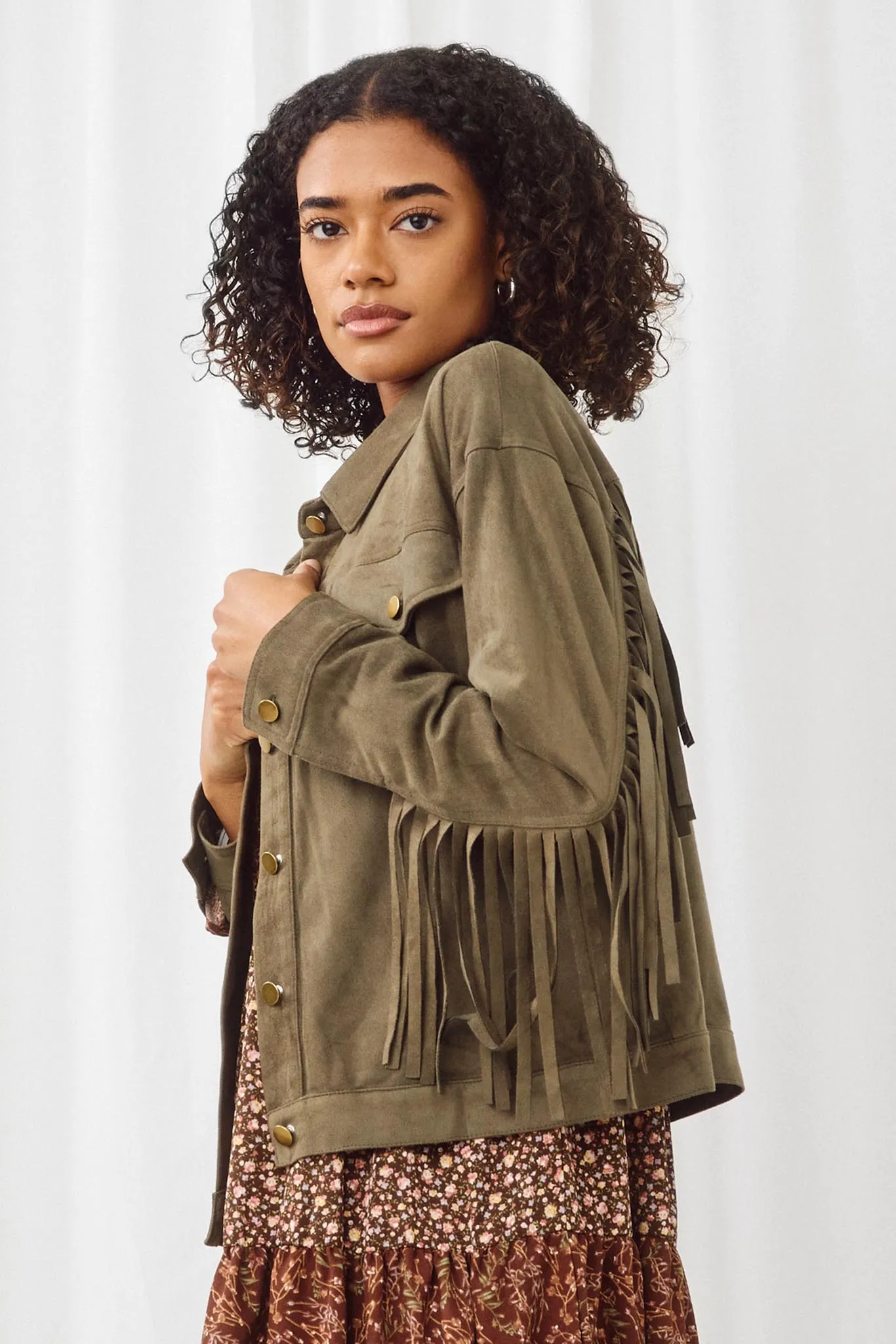 Fringe Suede Work Shacket